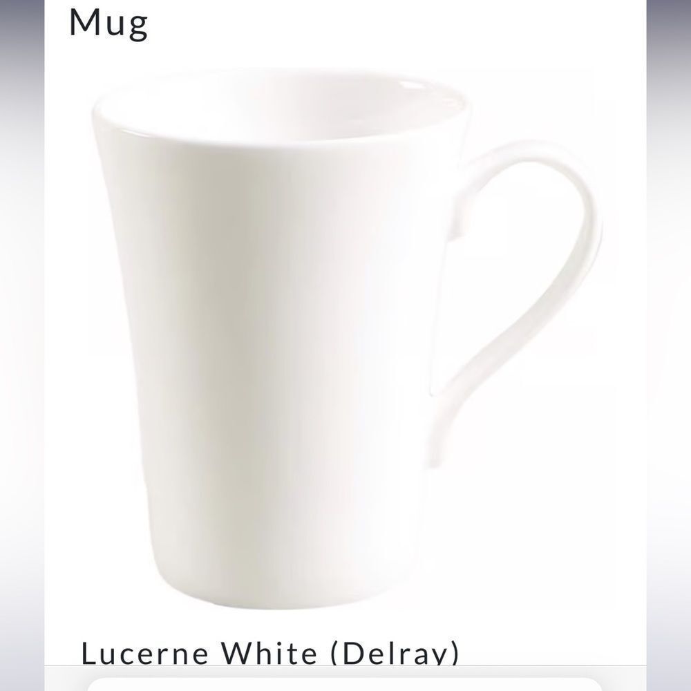 Mikasa Lucerne Delray White Bone China Tall Cup Mug 4.5”